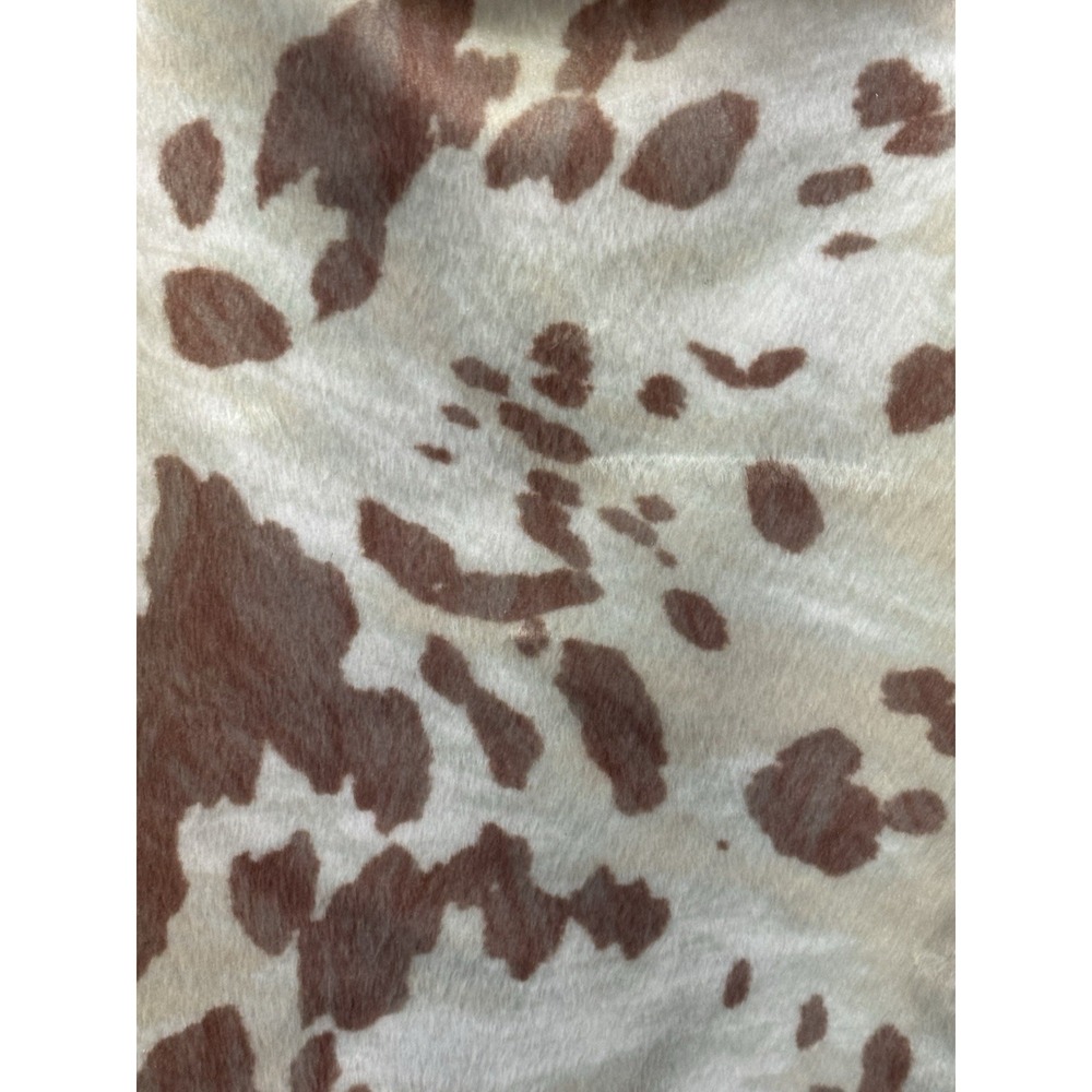 LOFT Women's Cow Print Faux Fur Mini Skirt Size 4 Brown Cream Western Y2K - Picture 4 of 9